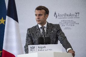 Macron Visits Genocide Memorial - Kigali