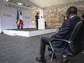 Macron Visits Genocide Memorial - Kigali