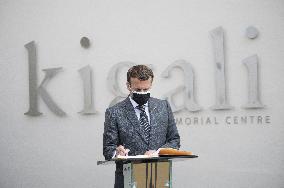 Macron Visits Genocide Memorial - Kigali