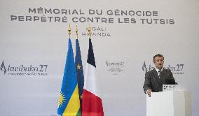 Macron Visits Genocide Memorial - Kigali