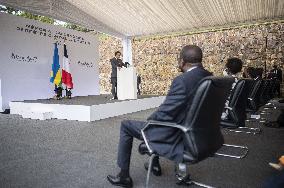 Macron Visits Genocide Memorial - Kigali