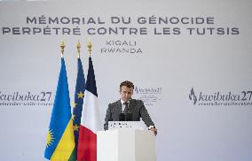 Macron Visits Genocide Memorial - Kigali