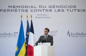 Macron Visits Genocide Memorial - Kigali