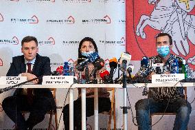 Roman Protasevich Parents Hold A Press Conference - Warsaw