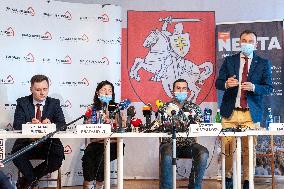 Roman Protasevich Parents Hold A Press Conference - Warsaw