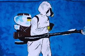 Mural on COVID-19 Coronavirus Awarness - India