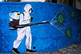 Mural on COVID-19 Coronavirus Awarness - India