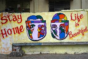 Mural on COVID-19 Coronavirus Awarness - India