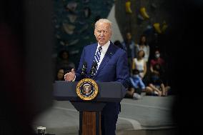 Biden and Northam Visit Sportrock CLlimbing Centern Alexandria, Virginia