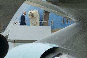 United States President Joe Biden and first lady Dr. Jill Biden board Air Force One at Joint Base Andrews