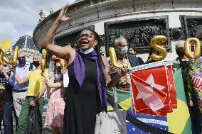 Anti Bolsonaro protest in Paris
