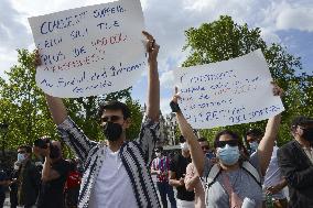 Anti Bolsonaro protest in Paris