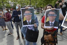 Anti Bolsonaro protest in Paris