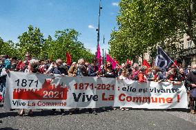 Rally to celebrate 150th anniversary of Paris Commune