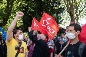 Rally to celebrate 150th anniversary of Paris Commune