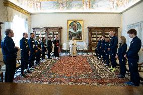 Pope Francis meets with a delegation from Athletica Vaticana