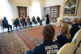 Pope Francis meets with a delegation from Athletica Vaticana