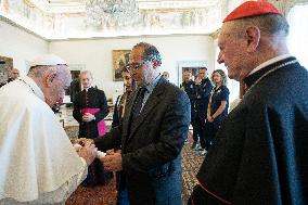 Pope Francis meets with a delegation from Athletica Vaticana