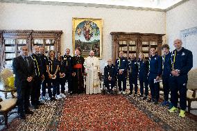 Pope Francis meets with a delegation from Athletica Vaticana