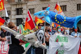 Alitalia Workers Demonstrate - Rome