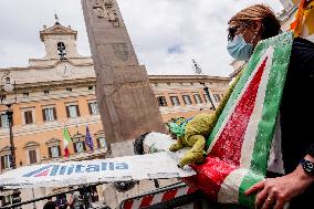 Alitalia Workers Demonstrate - Rome