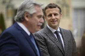 President Macron And President Fernandez Press Conference - Paris