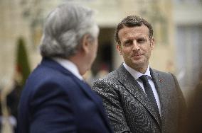 President Macron And President Fernandez Press Conference - Paris