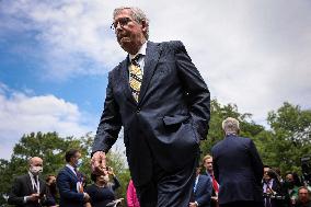 Kevin McCarthy And Mitch McConnell Speak At The White House - Washington