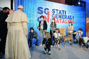 Pope Francis At States General of Natality - Rome