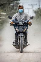 Volcanic Ash During Sinabung Volcano Eruption - Indonesia