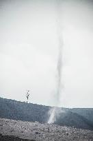 Volcanic Ash During Sinabung Volcano Eruption - Indonesia