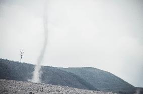 Volcanic Ash During Sinabung Volcano Eruption - Indonesia