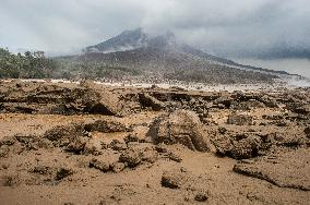 Volcanic Ash During Sinabung Volcano Eruption - Indonesia