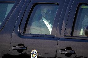 US President Joe Biden returns to the White House from Delaware
