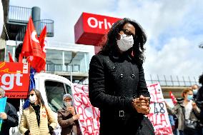 Demonstration Against Layoffs At Orly Airport - Paris