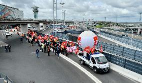 Demonstration Against Layoffs At Orly Airport - Paris