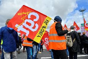 Demonstration Against Layoffs At Orly Airport - Paris