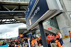 Demonstration Against Layoffs At Orly Airport - Paris