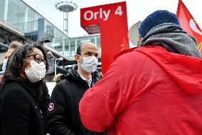 Demonstration Against Layoffs At Orly Airport - Paris