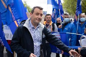 Police Rally In Front Of The National Assembly - Paris