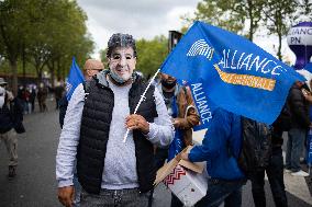 Police Rally In Front Of The National Assembly - Paris