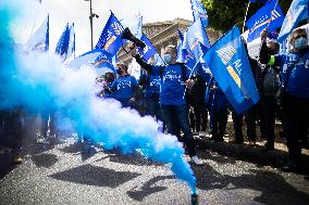 Police Rally In Front Of The National Assembly - Paris