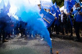 Police Rally In Front Of The National Assembly - Paris