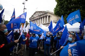 Police Rally In Front Of The National Assembly - Paris