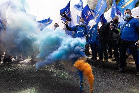 Police Rally In Front Of The National Assembly - Paris