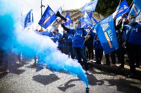 Police Rally In Front Of The National Assembly - Paris