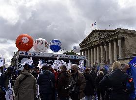 Police Rally In Front Of The National Assembly - Paris