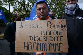 Police Rally In Front Of The National Assembly - Paris