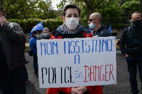 Police Rally In Front Of The National Assembly - Paris