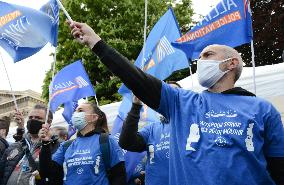 Police Rally In Front Of The National Assembly - Paris